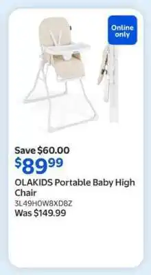Walmart OLAKIDS Portable Baby High Chair offer