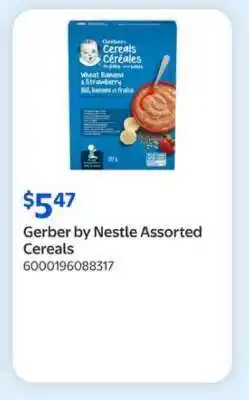 Walmart Gerber by Nestle Assorted Cereals offer