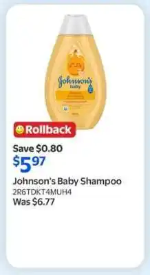 Walmart Johnson's Baby Shampoo offer