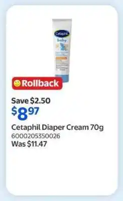 Walmart Cetaphil Diaper Cream 70g offer