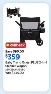 Walmart Baby Trend Quest Plus 2-in-1 stroller wagon offer