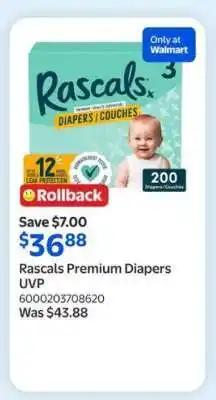 Walmart Rascals Premium Diapers UVP offer