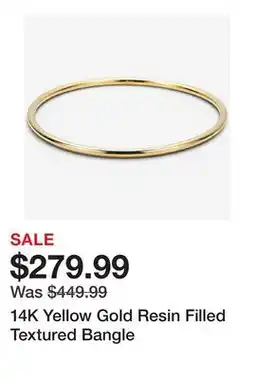 TSC Stores 14K Yellow Gold Resin Filled Textured Bangle offer