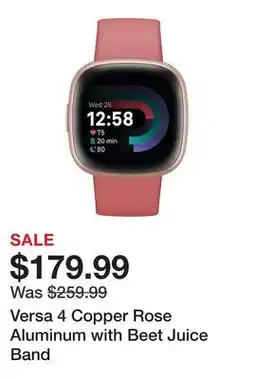 TSC Stores Versa 4 Copper Rose Aluminum with Beet Juice Band offer