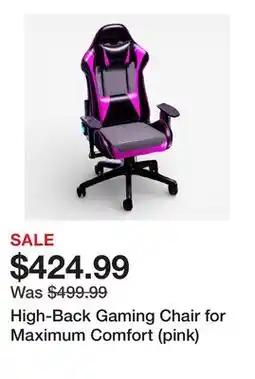 TSC Stores High-Back Gaming Chair for Maximum Comfort (pink) offer