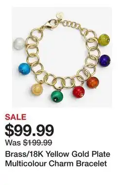 TSC Stores Brass/18K Yellow Gold Plate Multicolour Charm Bracelet offer