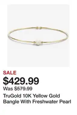 TSC Stores TruGold 10K Yellow Gold Bangle With Freshwater Pearl offer