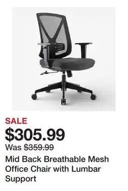 TSC Stores Mid Back Breathable Mesh Office Chair with Lumbar Support offer