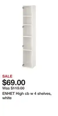 IKEA ENHET High cb w 4 shelves, white offer