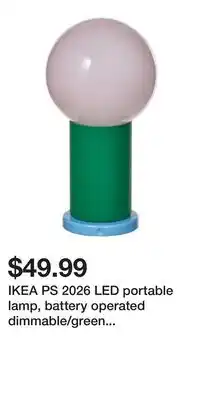 IKEA IKEA PS 2026 LED portable lamp, battery operated dimmable/green light pink offer