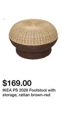 IKEA IKEA PS 2026 Footstool with storage, rattan brown-red offer