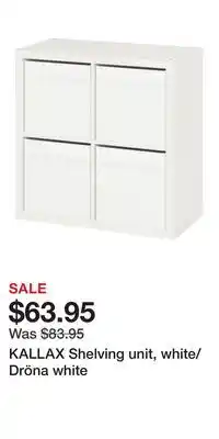 IKEA KALLAX Shelving unit, white/Dröna white offer
