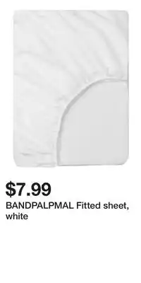 IKEA BANDPALPMAL Fitted sheet, white offer