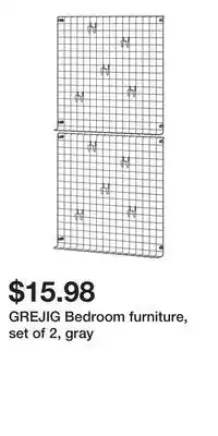 IKEA GREJIG Bedroom furniture, set of 2, gray offer