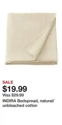 IKEA INDIRA Bedspread, natural/unbleached cotton offer