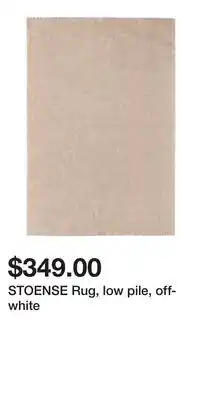 IKEA STOENSE Rug, low pile, off-white offer