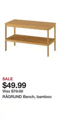 IKEA RÅGRUND Bench, bamboo offer