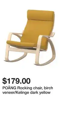 IKEA POÄNG Rocking chair, birch veneer/Kelinge dark yellow offer