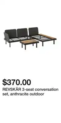 IKEA REVSKÄR 3-seat conversation set, anthracite outdoor offer