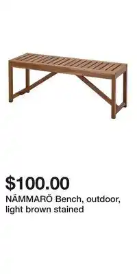 IKEA NÄMMARÖ Bench, outdoor, light brown stained offer