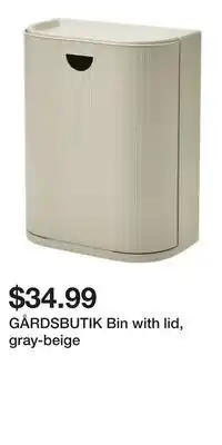 IKEA GÅRDSBUTIK Bin with lid, gray-beige offer