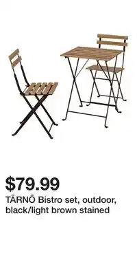 IKEA TÄRNÖ Bistro set, outdoor, black/light brown stained offer