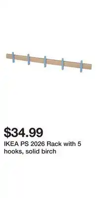 IKEA IKEA PS 2026 Rack with 5 hooks, solid birch offer