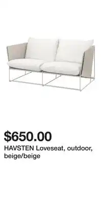 IKEA HAVSTEN Loveseat, outdoor, beige/beige offer