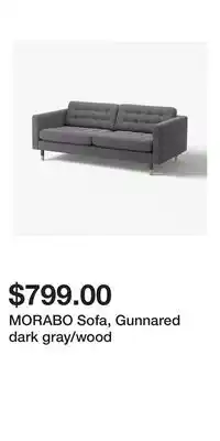IKEA MORABO Sofa, Gunnared dark gray/wood offer