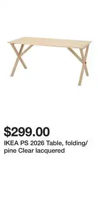 IKEA IKEA PS 2026 Table, folding/pine Clear lacquered offer