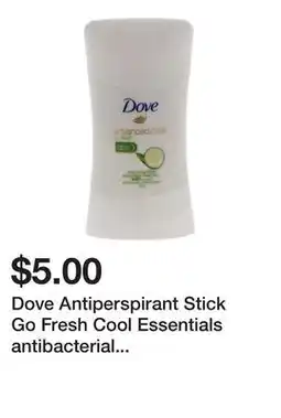 Dollarama Dove Antiperspirant Stick Go Fresh Cool Essentials antibacterial odour protection offer