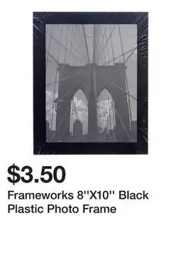 Dollarama Frameworks 8''X10'' Black Plastic Photo Frame offer