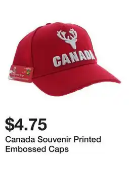 Dollarama Canada Souvenir Printed Embossed Caps offer