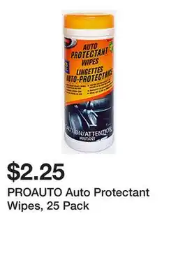 Dollarama PROAUTO Auto Protectant Wipes offer