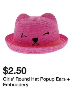 Dollarama Girls' Round Hat Popup Ears + Embroidery offer