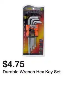 Dollarama Durable Wrench Hex Key Set offer