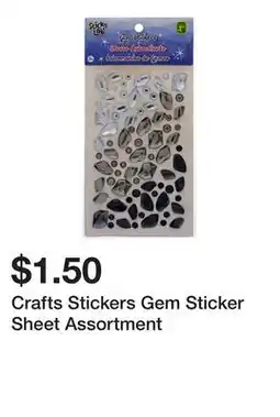 Dollarama Crafts Stickers Gem Sticker Sheet Assortment offer