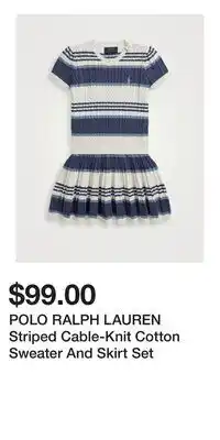 Holt Renfrew POLO RALPH LAUREN Striped Cable-Knit Cotton Sweater And Skirt Set offer