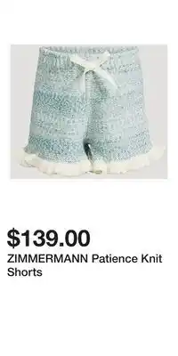 Holt Renfrew ZIMMERMANN Patience Knit Shorts offer