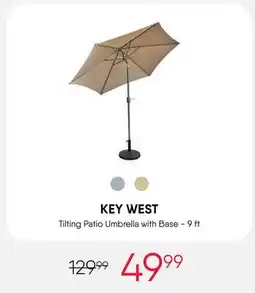 Meubles RD Key west - Beige Tilting Patio Umbrella with Base - 9 ft offer