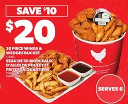 Independent Grocer 30 PIECE WINGS & WEDGES BUCKET offer