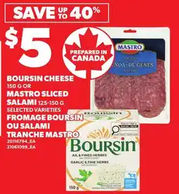 Independent Grocer BOURSIN CHEESE, 150 G OR MASTRO SLICED SALAMI offer