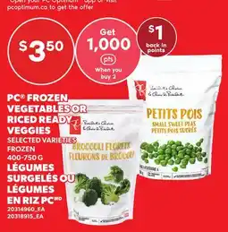 Independent Grocer PC FROZEN VEGETABLES OR RICED READY VEGGIES offer