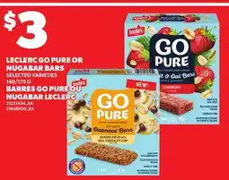 Independent Grocer LECLERC GO PURE OR NUGABAR BARS, 140/175 G offer