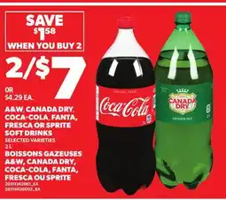 Independent Grocer A&W, CANADA DRY, COCA-COLA, FANTA, FRESCA OR SPRITE SOFT DRINKS offer