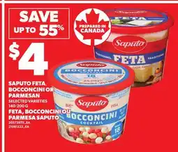 Independent Grocer SAPUTO FETA, BOCCONCINI OR PARMESAN offer