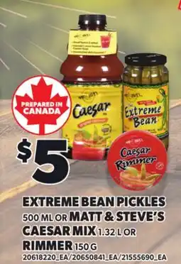 Independent Grocer EXTREME BEAN PICKLES, 500 ML OR MATT & STEVE'S CAESAR MIX, 1.32 L OR RIMMER, 150G offer