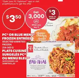 Independent Grocer PC OR BLUE MENU FROZEN ENTRÉES offer