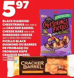Independent Grocer BLACK DIAMOND CHEESTRINGS, 252/336 G OR CRACKER BARREL CHEESE BARS, 400 G OR SHREDDED CHEESE, 320 G offer