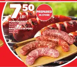 Independent Grocer PORK SAUSAGES offer